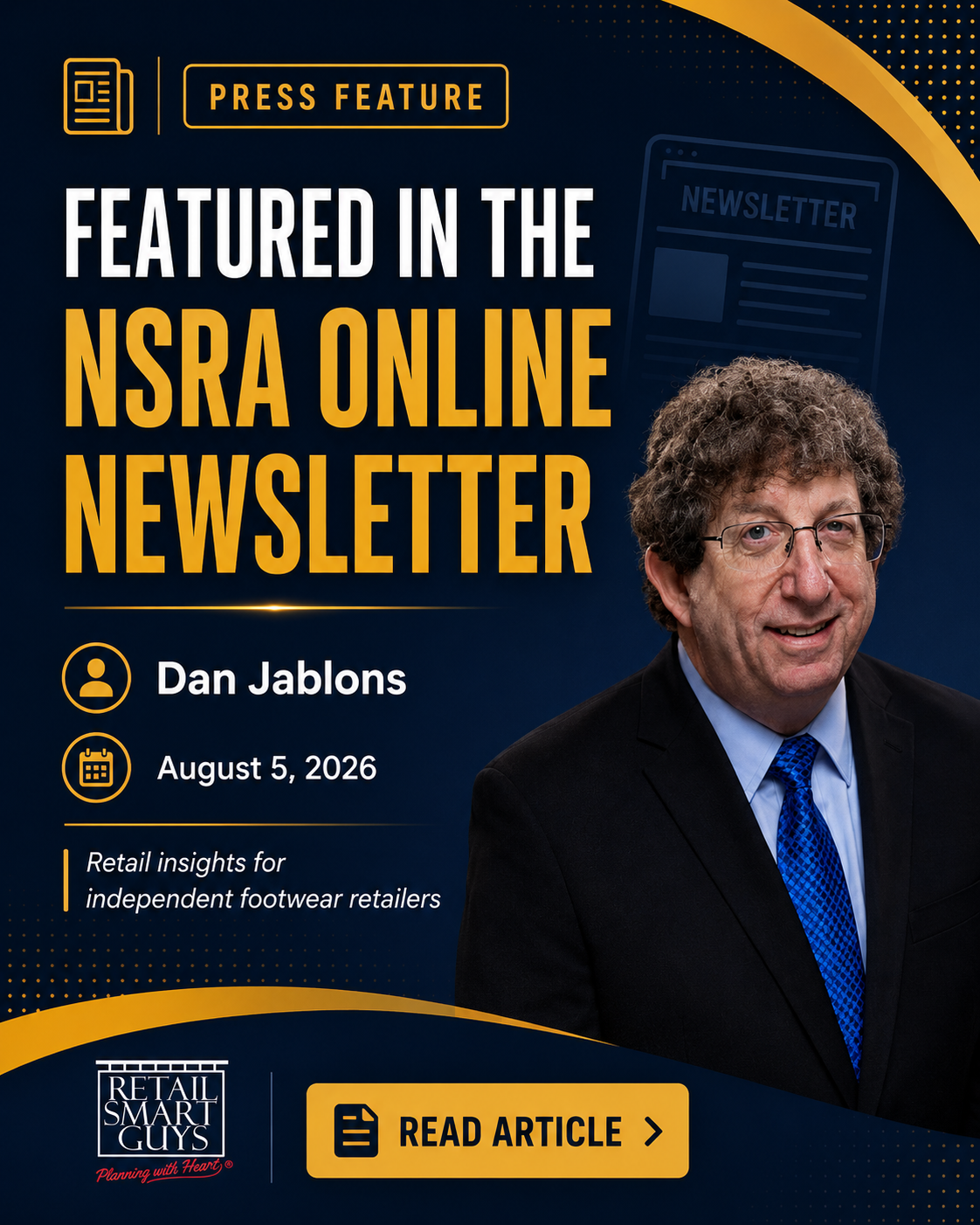 Dan Jablons featured in the NSRA OnLine Newsletter, August 5, 2026