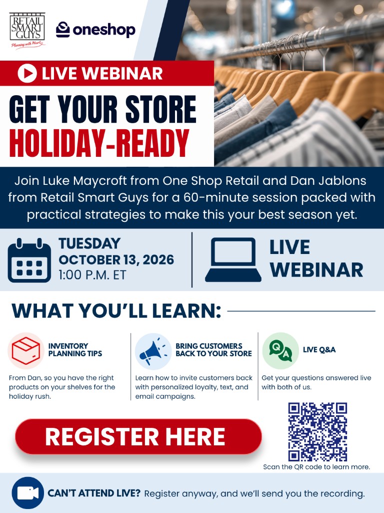 OneShop and Retail Smart Guys webinar on October 13, 2026